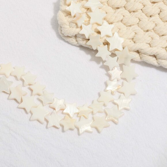 12mm Mother of Pearl Star Beads DIY Jewelry Making - Picture 2 of 3